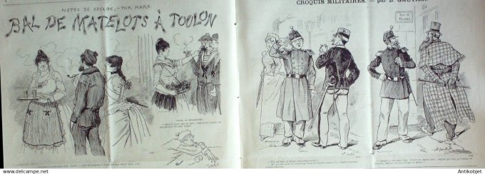 Le Journal Amusant 1889 # 1689 Bal de Matelots a Toulon par Mars