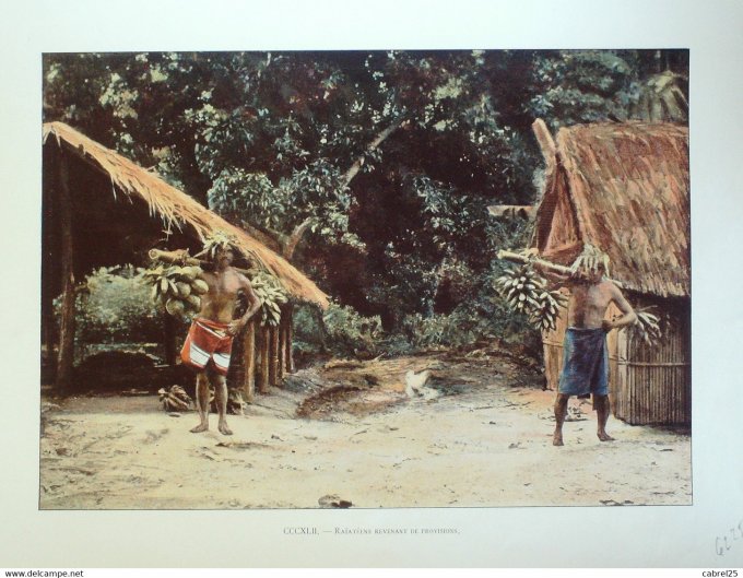 Polynésie RAIATEA Villageois revenat de provisions