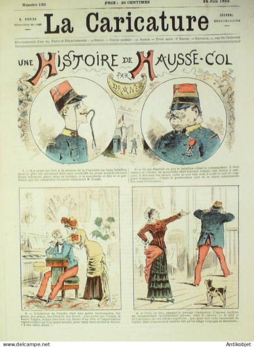 La Caricature 1882 #130 Histoire de Hausse-col Draner Tramway Negro Trock