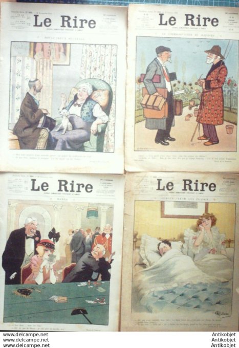 Le Rire 1913 lot 4 revues Gerbault Flores Hemard Barrere Radiguet Fabiano Genty
