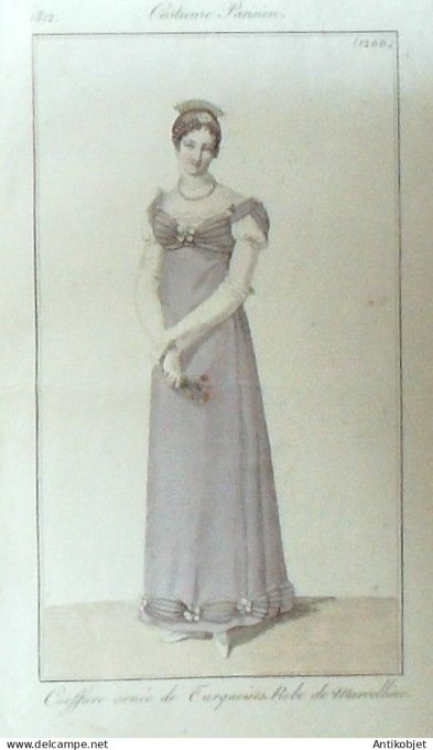 Costume Parisien 1812 # 1266 Robe de mousseline
