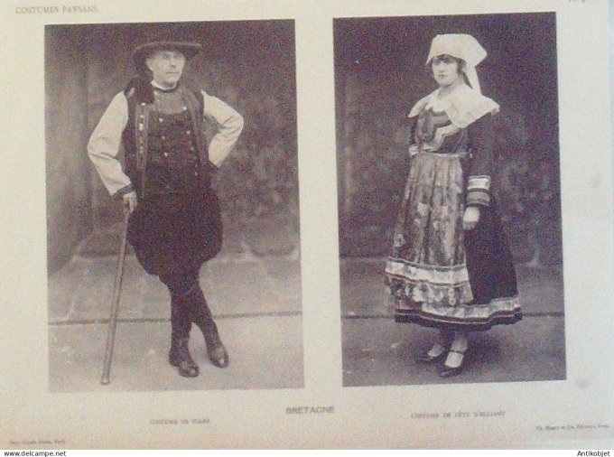 Bretagne Elliant  Scaer (29) Paysans  par Ch.Massin XXème