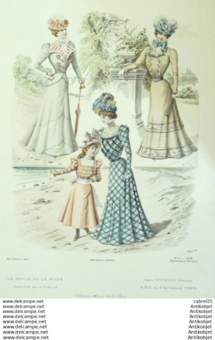 Gravure Mode La Gazette 1898 # 27 (Old Fashion plate)