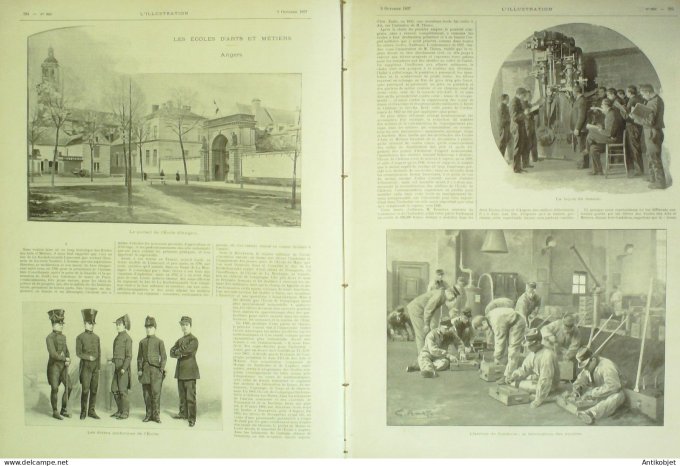 L'illustration 1897 n°2850 Angers (49)Arts & Métiers Rép.St-Marin Chine Porte Stoupa de Santchi cult