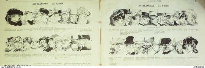 La Caricature 1882 #130 Histoire de Hausse-col Draner Tramway Negro Trock