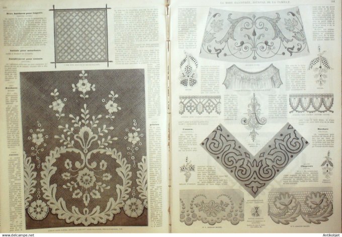 La Mode illustrée journal + gravure associée 1876 # 42