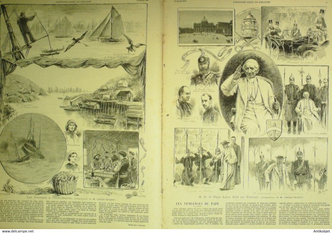 Soleil du Dimanche 1899 n° 4 Chine Shanghaï Dieppe (76) Angers Terre Neuve