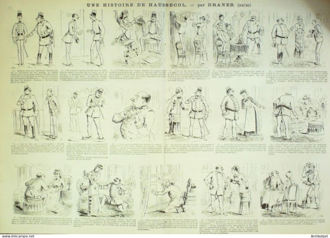 La Caricature 1882 #130 Histoire de Hausse-col Draner Tramway Negro Trock