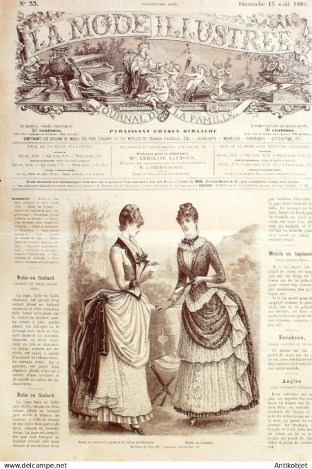 Mode illustree 1886 Lot de 10 journaux