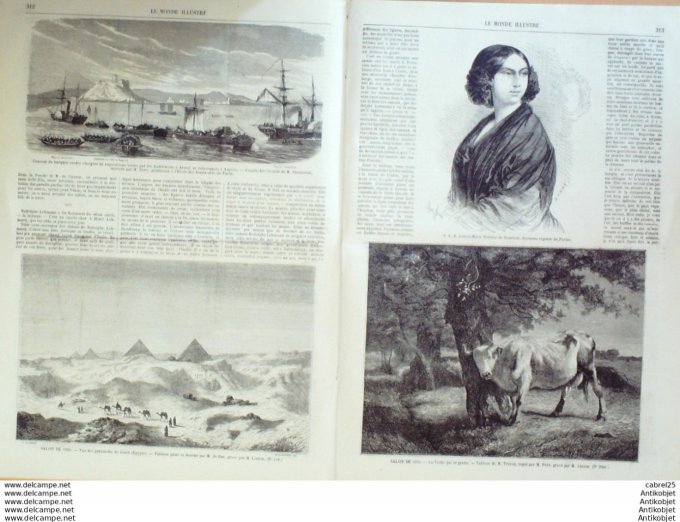 Le Monde illustré 1859 n°109 Angleterre Londres Hastings Italie Bochetta Espagne Arona Angera Egypte
