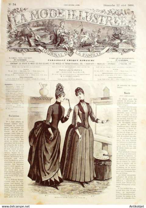Mode illustree 1886 Lot de 10 journaux