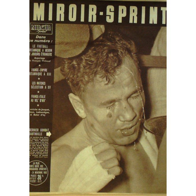 Miroir Sprint 1952 n° 337 24/11 FRANC E/ANGLETERRE SEEN FALLON KNOCK DAUTHUILLE