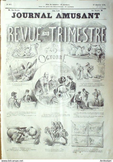 Le Journal Amusant 1874 #  907 La pluie des phenomenes Lafosse