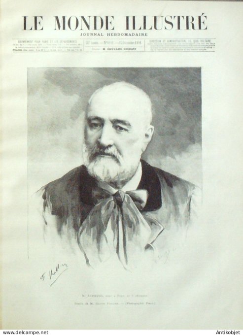 Le Monde illustré 1891 n°1811 Brésil Dom Pedro Bayonne (64) Mgr Jauffret