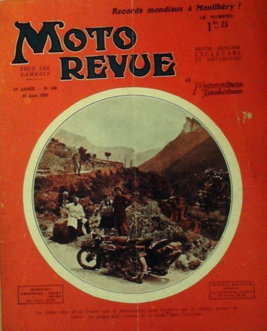 Moto Revue 1929 n° 338 B.S.A.175cmc AJW chassis GP Suisse Bruxelles records
