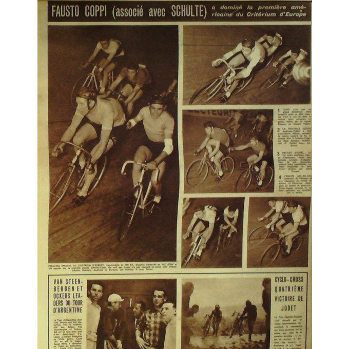 Miroir Sprint 1952 #  338 1 Déc Coppi  Schulte Meulenbrouck Khel Fa Marseille Red Star