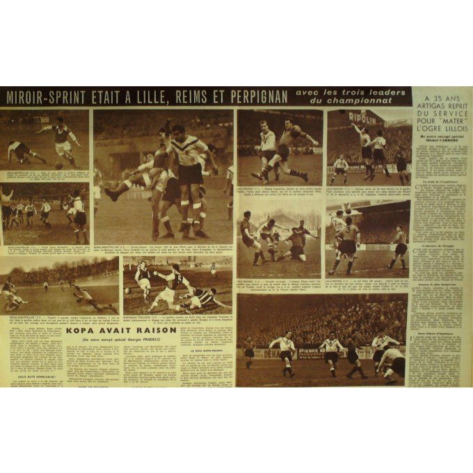 Miroir Sprint 1952 #  338 1 Déc Coppi  Schulte Meulenbrouck Khel Fa Marseille Red Star