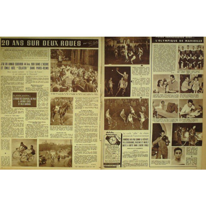 Miroir Sprint 1952 #  338 1 Déc Coppi  Schulte Meulenbrouck Khel Fa Marseille Red Star