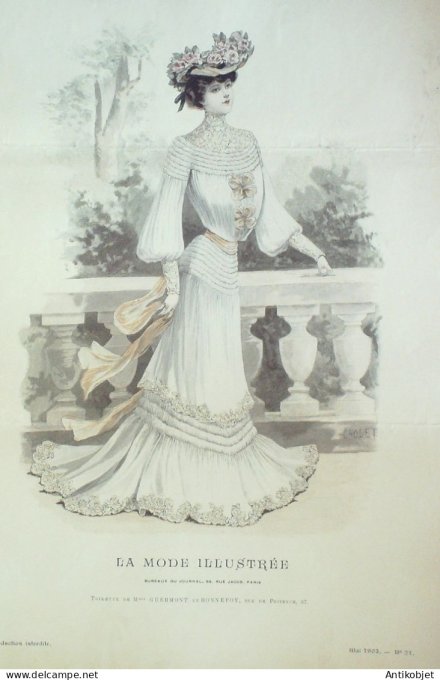 Gravure Mode illustree 1902 # 21 (Old Fashion plate) RARE