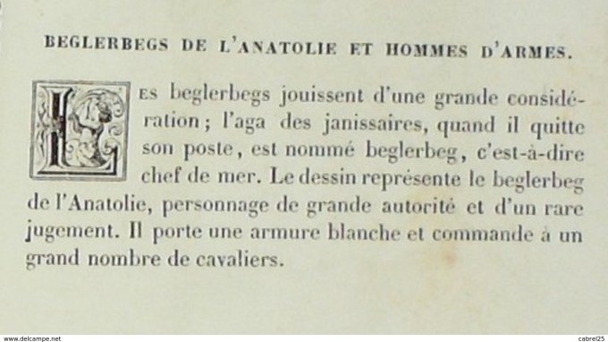 Grèce BEGLERBEGS de L'ANATOLIE hommes d'armes 1859