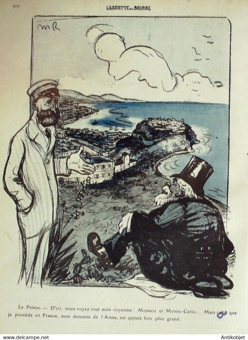 L'Assiette au beurre 1909 n°421 Fallières à Monaco Radiguet