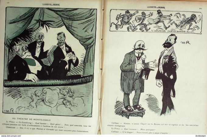 L'Assiette au beurre 1909 # 421 Fallières à Monaco Radiguet