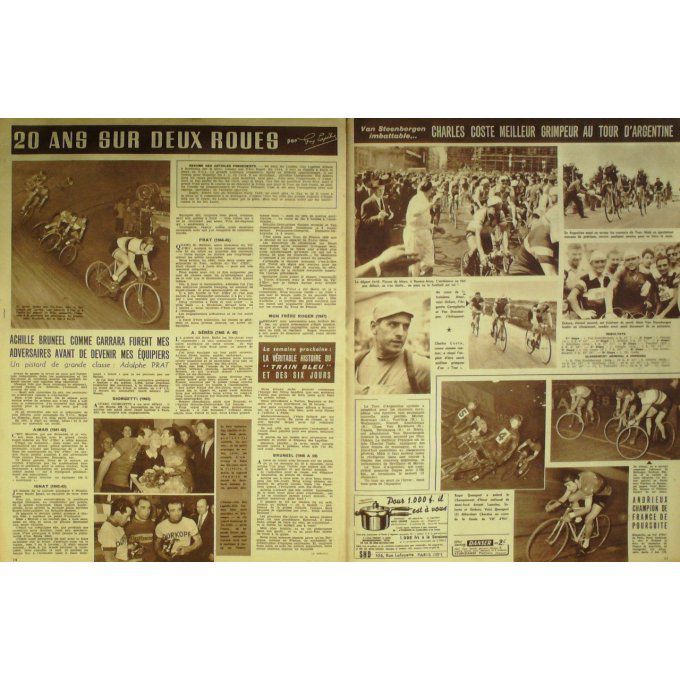 Miroir Sprint 1952 n° 339 8/12 SOLDEVILLA HUMEZ FRANCE/BELGIQU E TOUR ARGENTINE COSTE