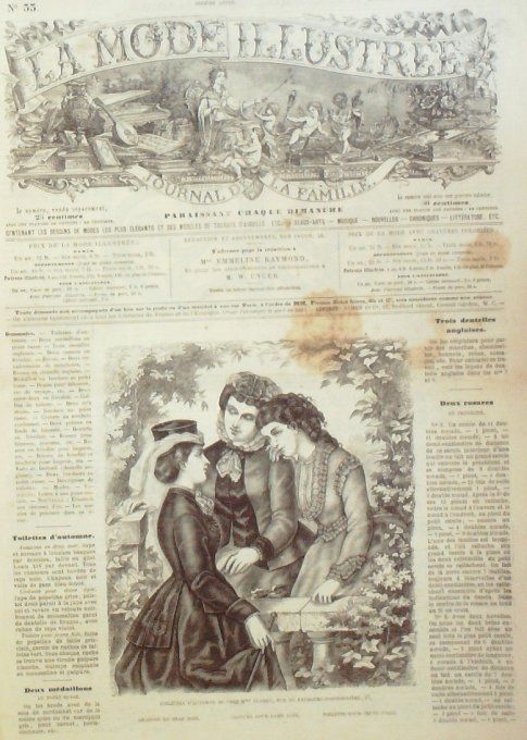 Journal Mode illustrée 1870 # 33 Amazone Toilettes d'automne