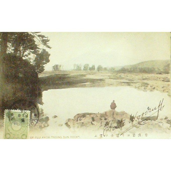 Cpa Japon Fuji Rising Sun Rock 1913