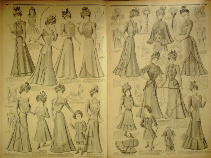 La Mode du Petit journal 1898 n°33 Costumes en drap & Taffetas