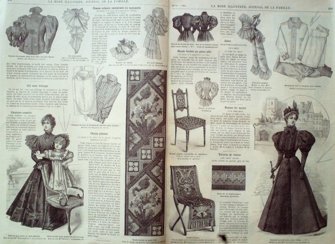 Journal Mode illustrée 1896 # 33  Collet et Toilette d'automne 