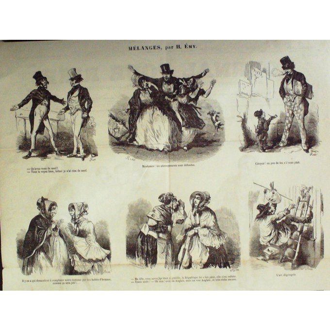Le Journal pour RIRE 1848 n° 33 BALLET de NISIDA MABILLE COSTUMES du FEU DUPONCHEL