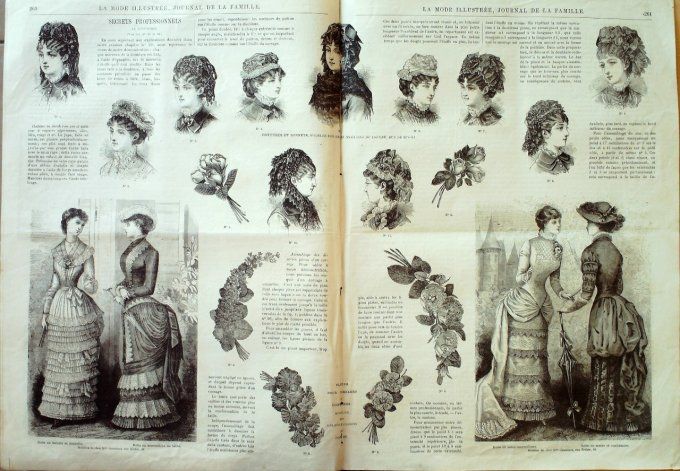 Journal Mode illustrée 1882 # 33 Robes en surah et lainage