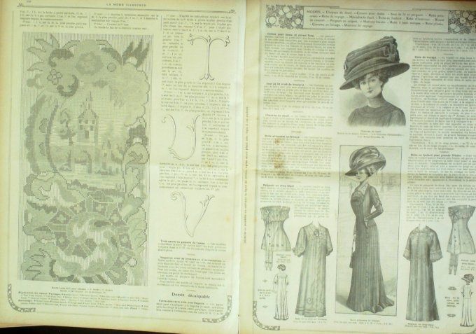 Journal Mode illustrée 1910 # 33 Toilettes de soirées et cérémonie
