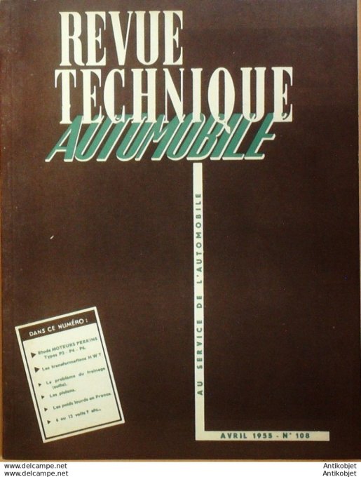R.T Automobile Moteurs Perkins P3 P4 P6 Poids lourds 108 # 1955