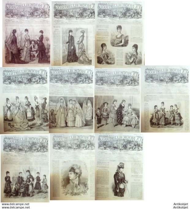Mode illustree 1879 Lot de 10 journaux