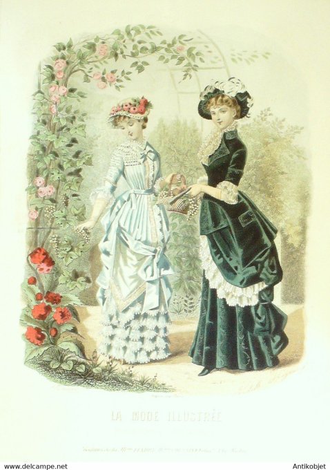 Gravure de mode La Mode illustrée 1881 n°33 (Maison Fladry-Coussinet)