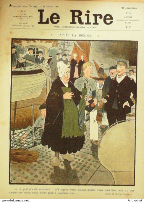 Le Rire 1909-10-23 # 351 Journal humoristique Ed.Originale L'Execution