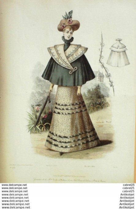 Gravure Mode Le Coquet 1893 # 30 (Old Fashion plate)