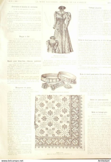 La Mode illustrée journal 1897 n° 33 Robe en crêpe de Chine