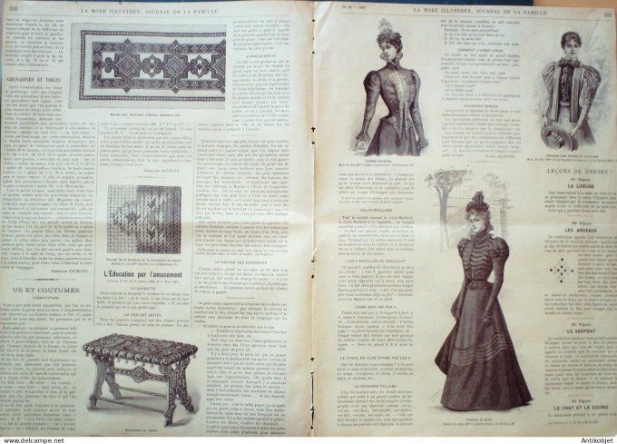 La Mode illustrée journal 1897 n° 33 Robe en crêpe de Chine