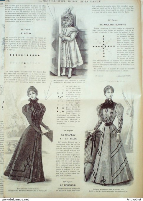 La Mode illustrée journal 1897 n° 33 Robe en crêpe de Chine