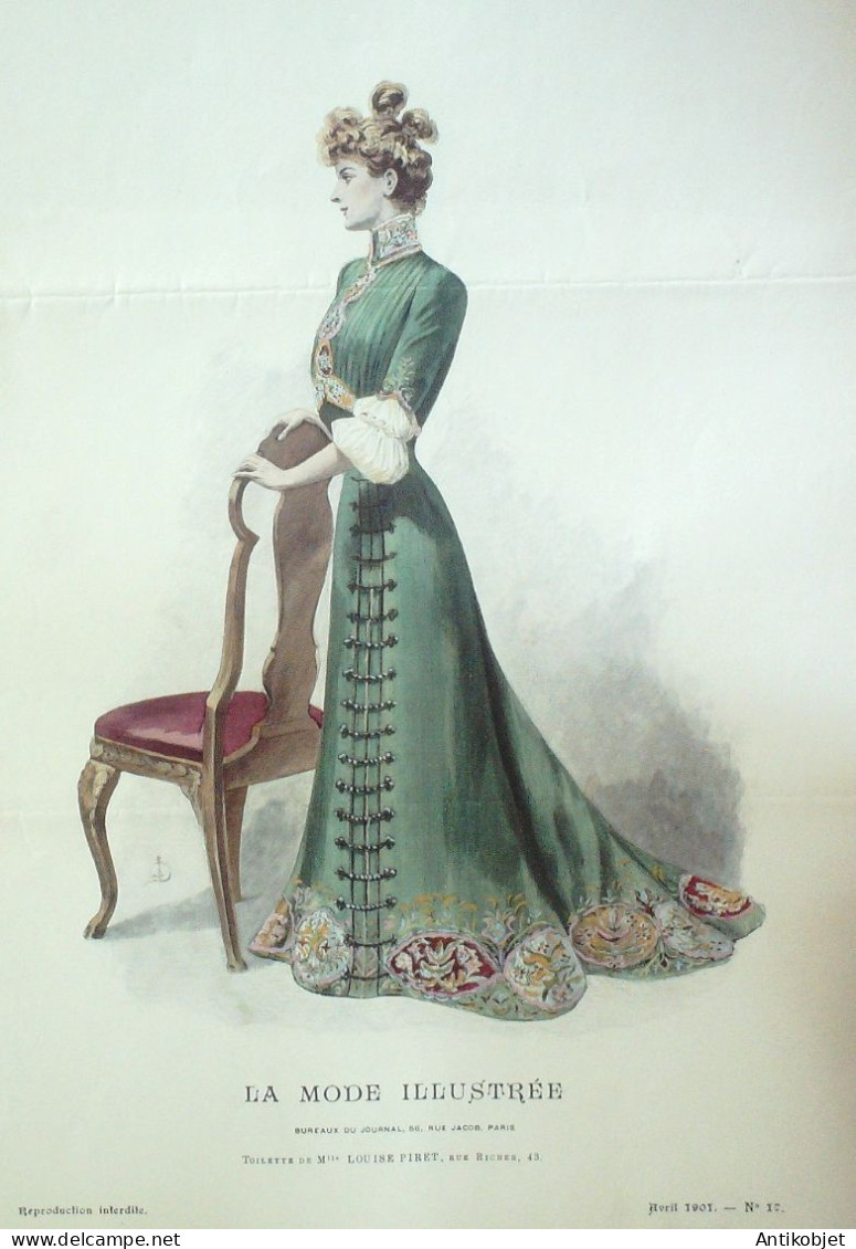 Gravure Mode illustree 1901 # 17 (Old Fashion plate) RARE