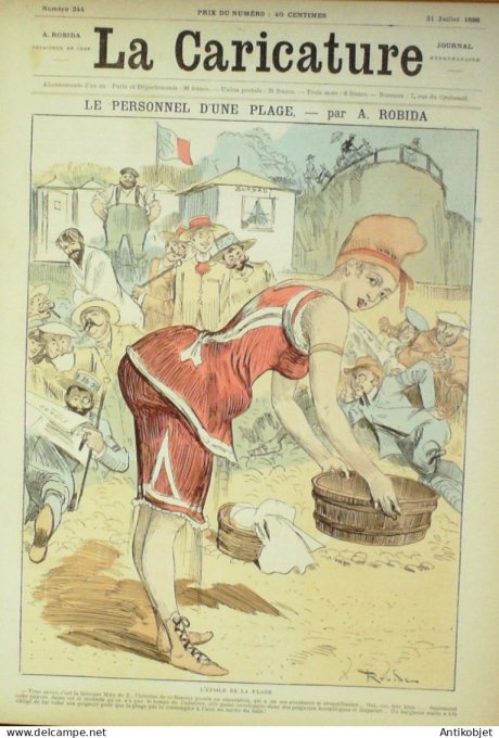 La Caricature 1886 #344 Personnel de plage Robida Draner Sorel Trock