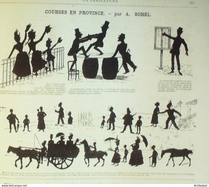 La Caricature 1886 #344 Personnel de plage Robida Draner Sorel Trock