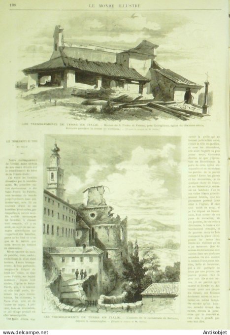 Le Monde illustré 1873 n°853 Nancy (54) Autriche Frohsdorff Quimper-Corentin (29) Italie Conegliano 