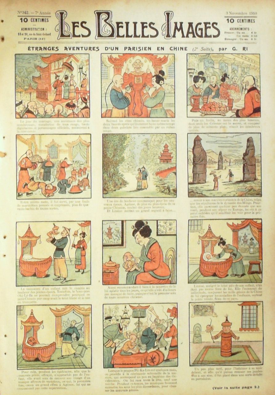 Les belles images 1910 n° 42 PARISIEN en CHINE(RI) TOURNIQUET