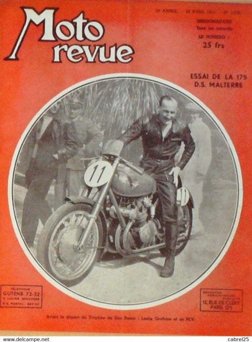 Moto Revue 1951 n° 1030 175 Ds Malterre Record Vespa 125 Nsu Herz Motorettes Terrot