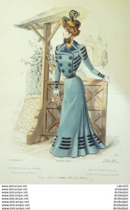 Gravure Mode La Gazette 1898 # 20 (Old Fashion plate)