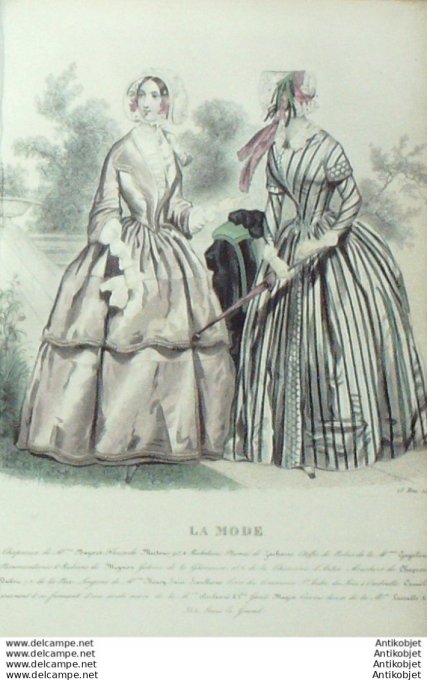 Gravure La mode 1846 # 12 (aquarelle old Fashion plate)